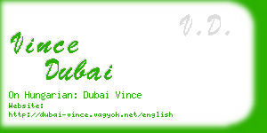 vince dubai business card